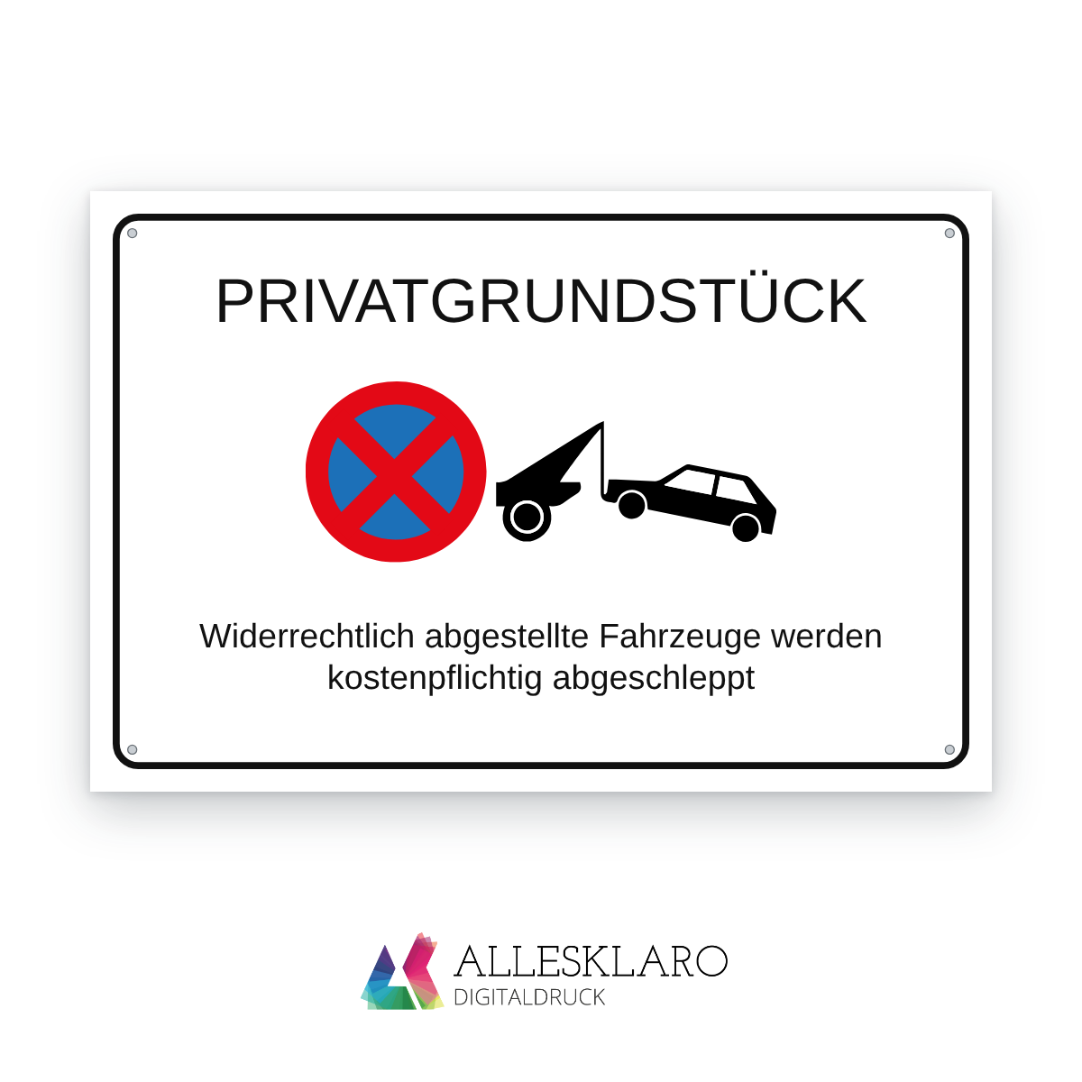 Schild Parken verboten mit Wunschtext