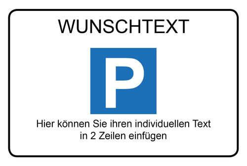 Parkplatzschild 50x10cm mit Wunschtext ☆ günstig vom Allesdrucker